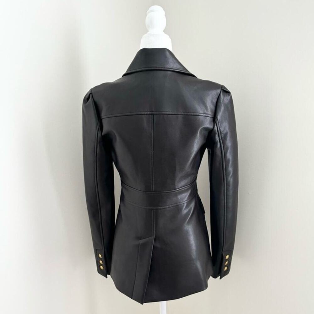 A.L.C. alc amelia vegan leather jacket blazer button closure faux vegan leather - Picture 4 of 9